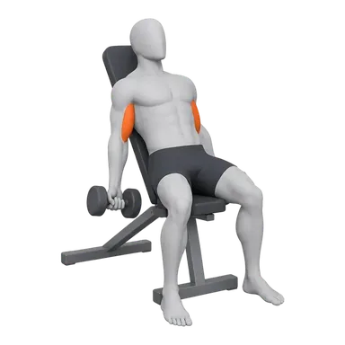 Incline Dumbbell Curl — classic-style looping animation