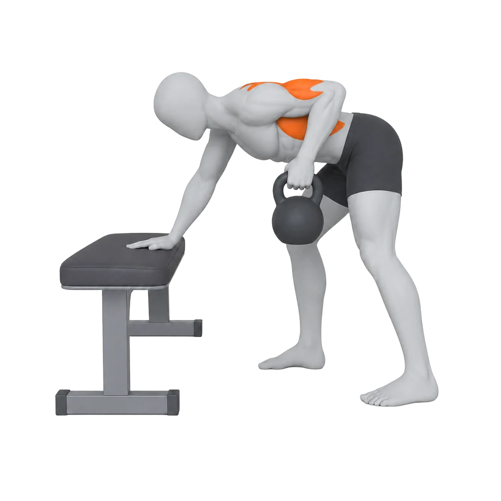 One Arm Kettlebell Row